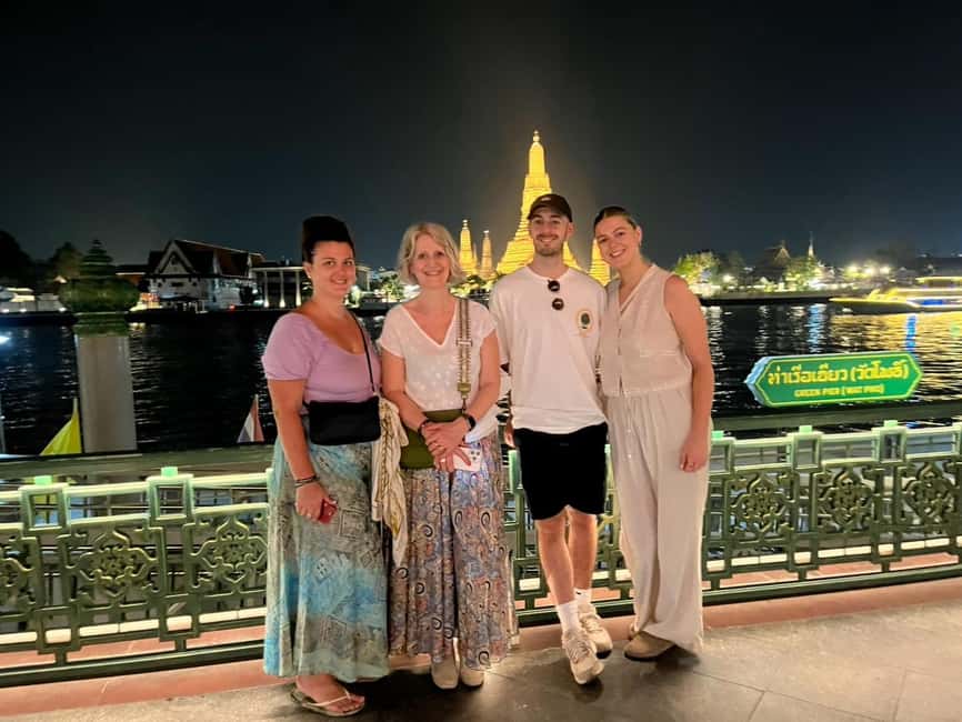 Bangkok: Tuk Tuk Adventure Chinatown Michelin Food & Temples - Wat Arun, Wat Pho, and the Grand Palace by river light