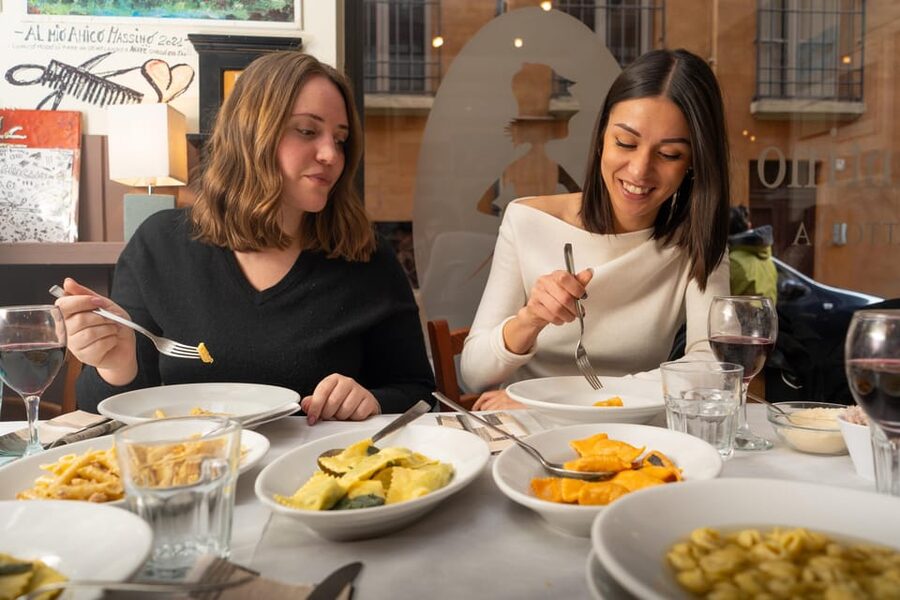 Bologna: Food Tour with Pasta Tasting & Local Specialties - The first restaurant and Bologna’s fresh pasta