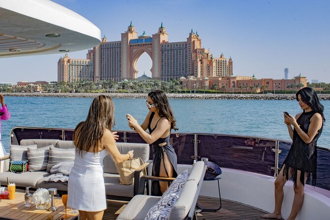 Dubai Harbour Super Yacht Experience with gourmet & Drinks - Swimming stops and the biggest tradeoff