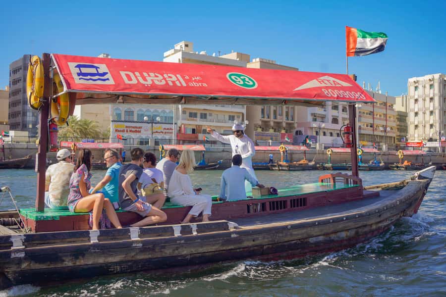 Dubai: Old Town, Street Food, Creek, Souks, & Emirati House - The abra across Dubai Creek