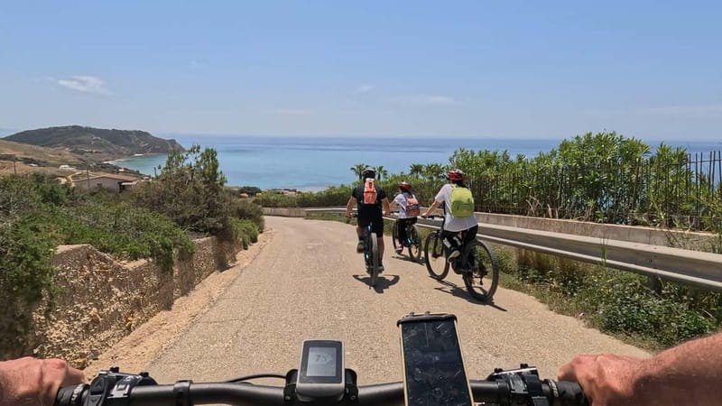 E-Bike: Adventure to the Scala dei Turchi, Sicilian Villages, and a food experience - Riding to Scala dei Turchi from Agrigento