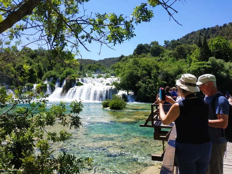 From Split: Krka Waterfalls with Wine & Cheese Tasting Tour - Walking to Skradinski buk
