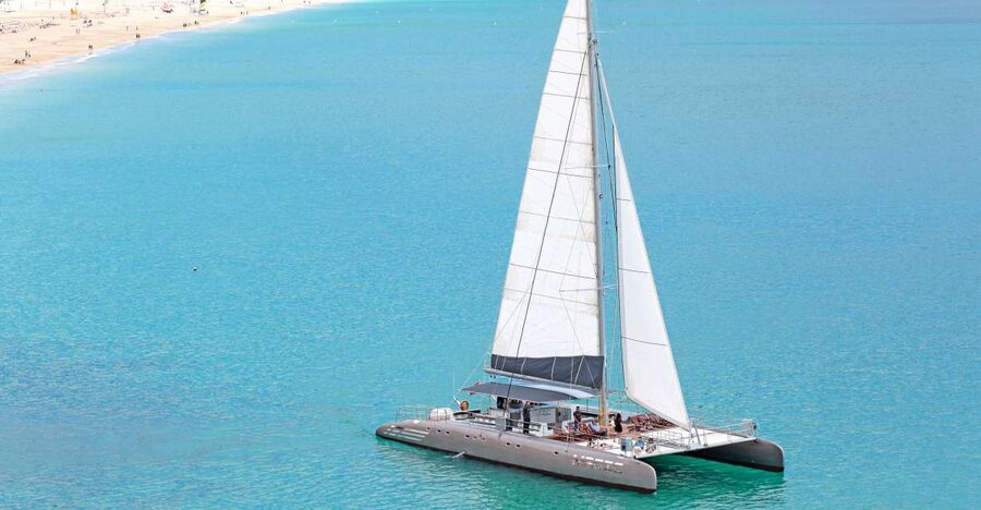 Fuerteventura: Magic Catamaran Trip with Food and Drinks - Leaving Morro Jable on the Magic Select