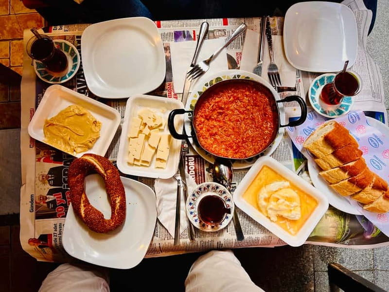 Istanbul: Guided Food Tour with Ferry Ride and Tastings - Turkish breakfast with simit, kaymak, and menemen