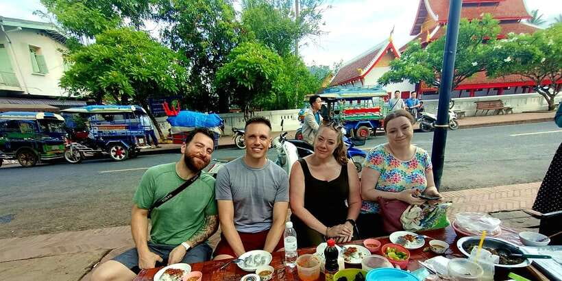 Luang Prabang: Foodie Walking Tour & Monk Blessing - Walking through Luang Prabang’s food streets