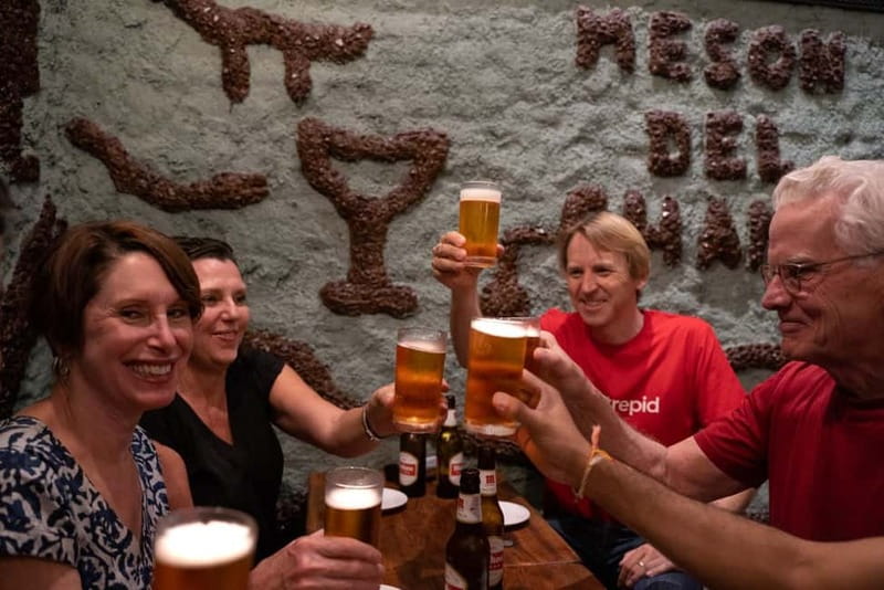 Madrid: Evening Tapas Tour with 5 Delicious Stops & Drinks - Shrimp, wine, and the final dessert