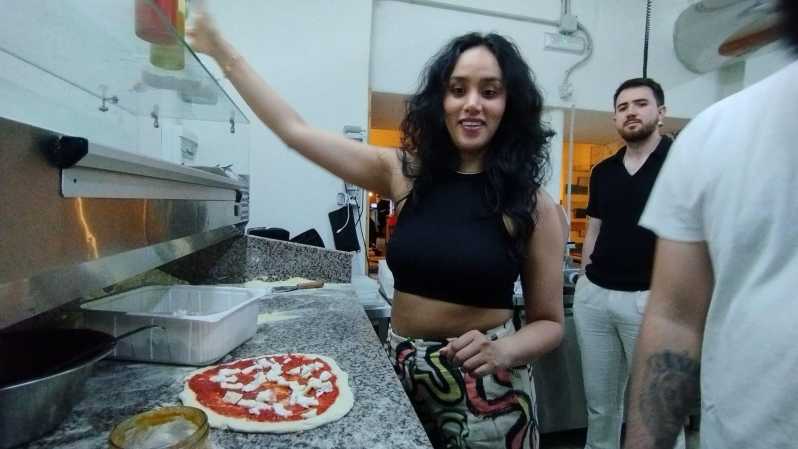 Naples: Pizza Making Class with Neapolitan Chef and drink - Learning to stretch a thin Neapolitan base