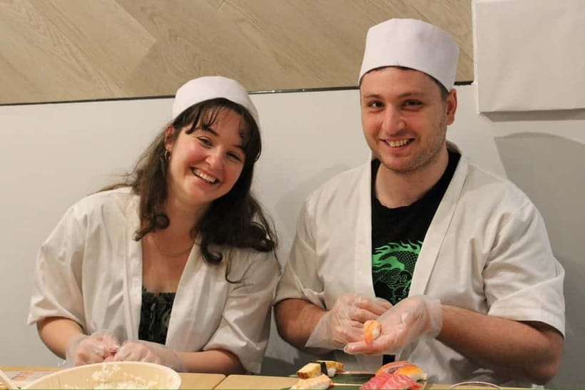 Osaka Dotonbori: Sushi Making Experience - Step one: seasoning and shaping the sushi rice
