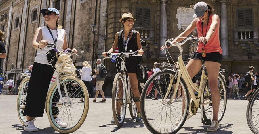 Palermo: Guided Bike Tour with Street Food Tasting - Piazza Bellini and Piazza Pretoria: Palermo in layers