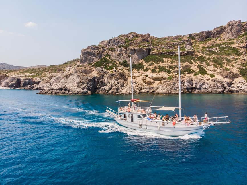 Rhodes: Boat Tour with Snorkeling, Gourmet Buffet & Open Bar - Anthony Quinn Bay and the final swim