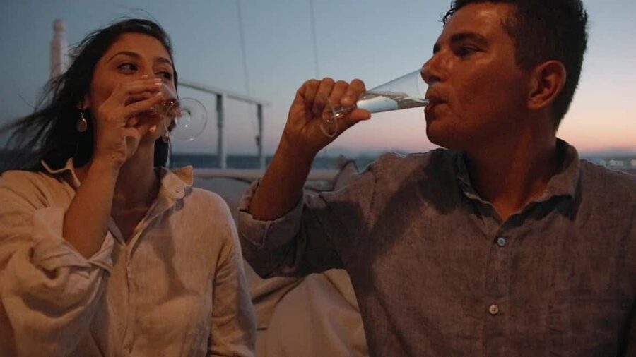 Rhodes: Sunset Cruise w/ Gourmet Buffet, Drinks & Live Music - An open bar built for a slow sunset