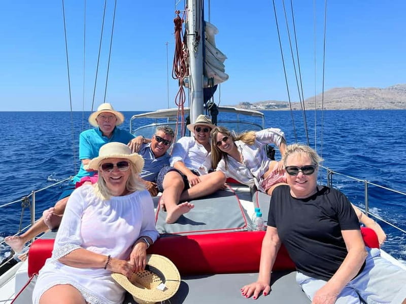 Sailing tour around Lindos with food and drinks - Learning to sail with Georgios