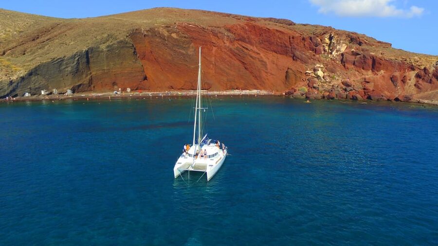Santorini: Private Catamaran Cruise with Food & Drinks - Getting to Vlychada Marina