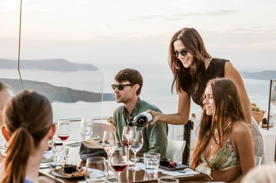 Santorini: Wine Tasting Tour with Snacks - Estate Argyros and the basket-trained vines