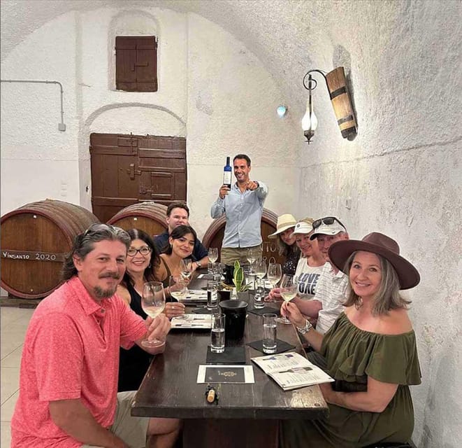 Santorini: Wine Tasting Tour with Snacks - From hotel pickup to the first cellar