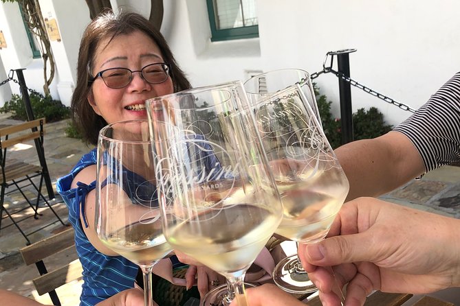 The ORIGINAL Downtown Santa Barbara Walking Food & Drink Tour - El Paseo starts the afternoon with wine and a courtyard